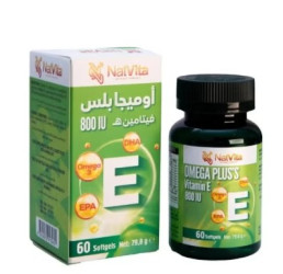 Natvita Omegaplus with Vitamin E for Heart & Immune Support | 60 Capsules